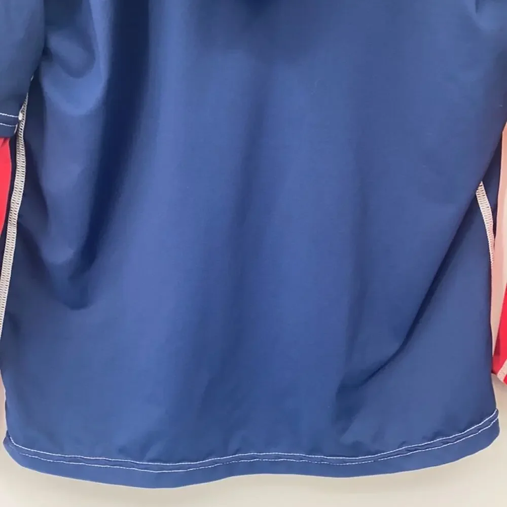 Sun Protection Boys Navy & Red Full Zip Long Sleeve Hoody Size 12